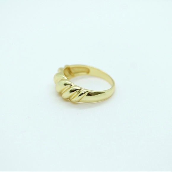 Gold Croissant Dome Ring - Picture 2 of 7